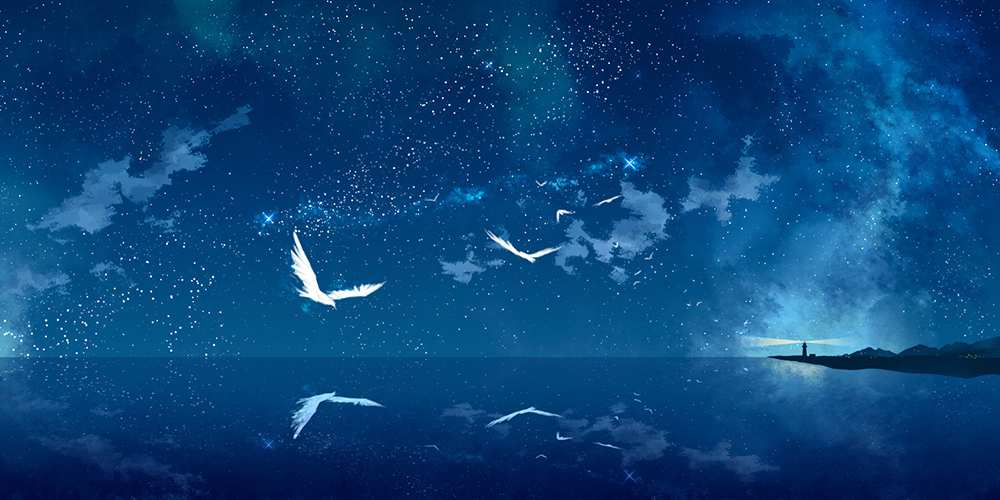 Открытка на каждый день с именем, Этери Доброй ночи птицы летят на фоне ночного неба Прикольная открытка с пожеланием онлайн скачать бесплатно 