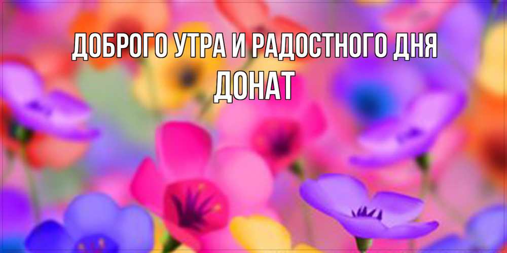 Открытка на каждый день с именем, Донат Доброго утра и радостного дня открытка повышающая настроение Прикольная открытка с пожеланием онлайн скачать бесплатно 