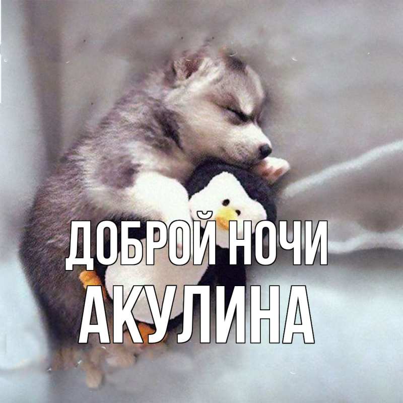 Открытка с именем, Акулина, Доброй ночи