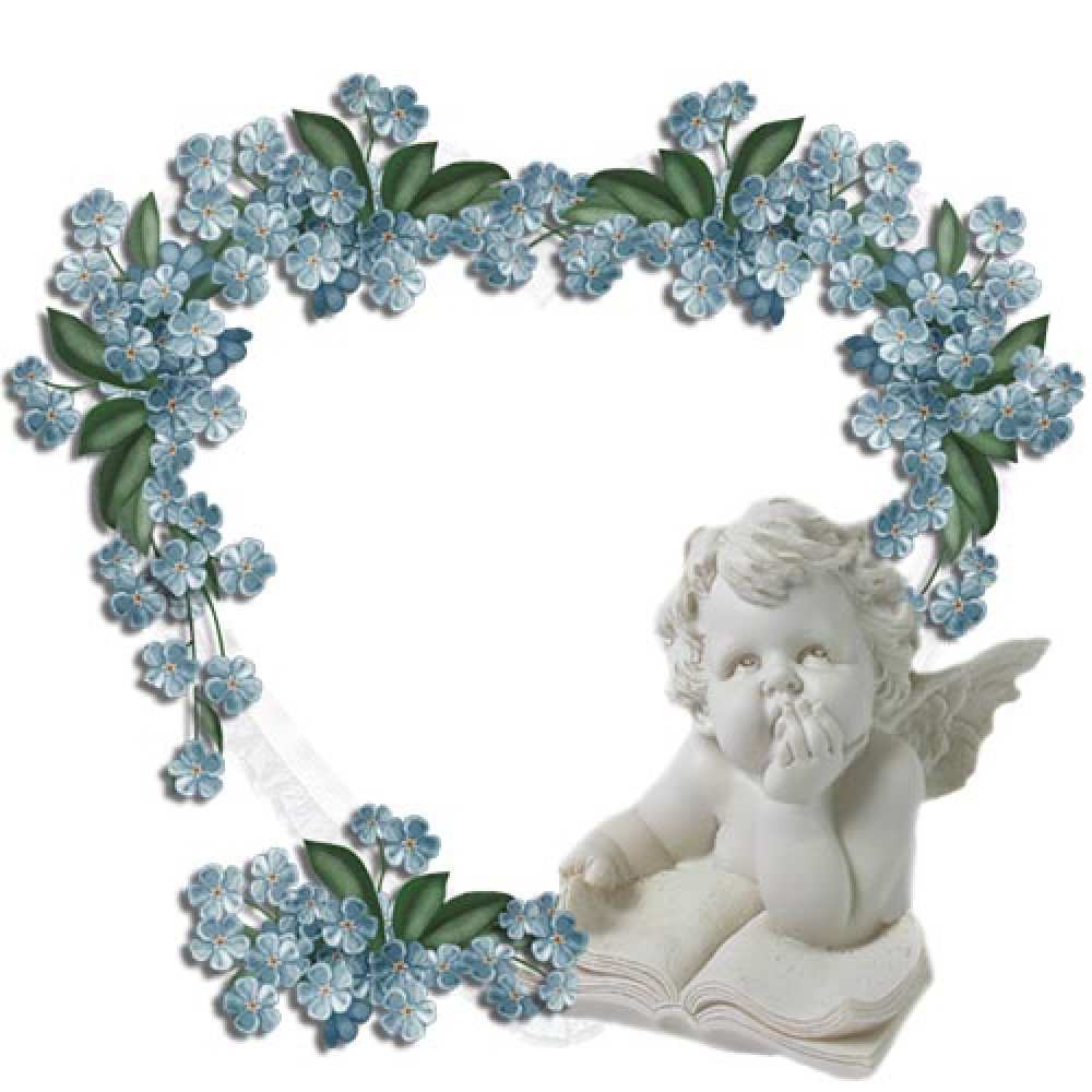 Открытка на каждый день с именем, Ираклий От всей души тебе голубые цветы и мраморный ангел Прикольная открытка с пожеланием онлайн скачать бесплатно 