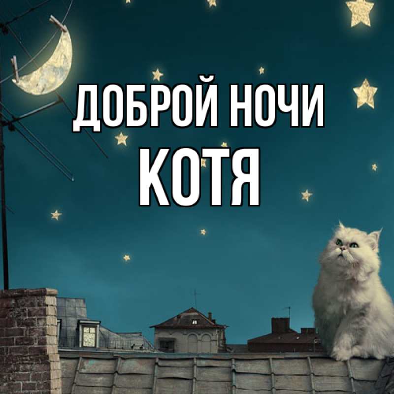 Открытка с именем, Котя, Доброй ночи