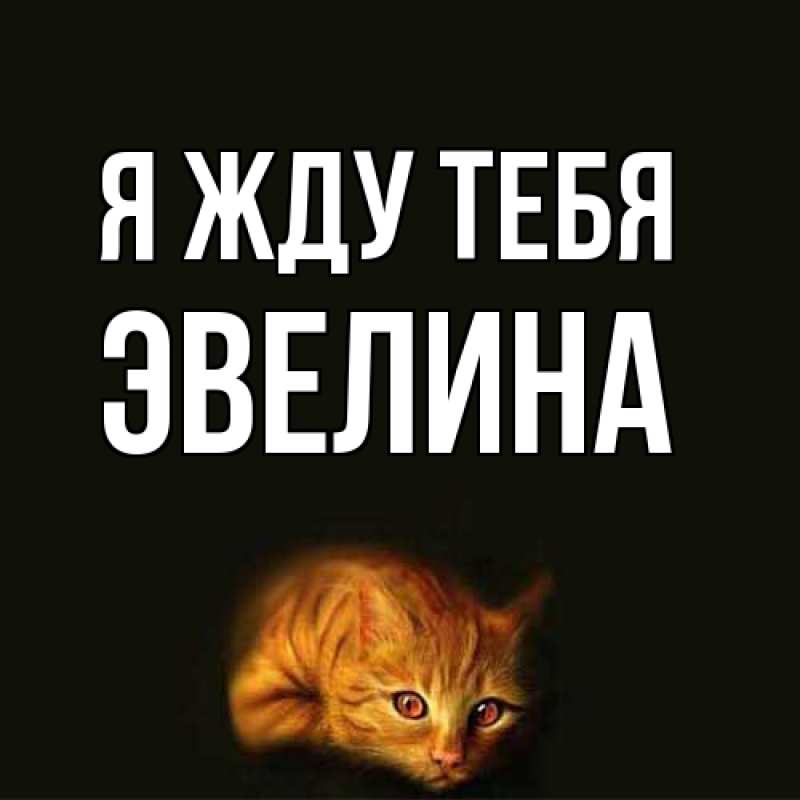 Открытка с именем, Эвелина, Я жду тебя