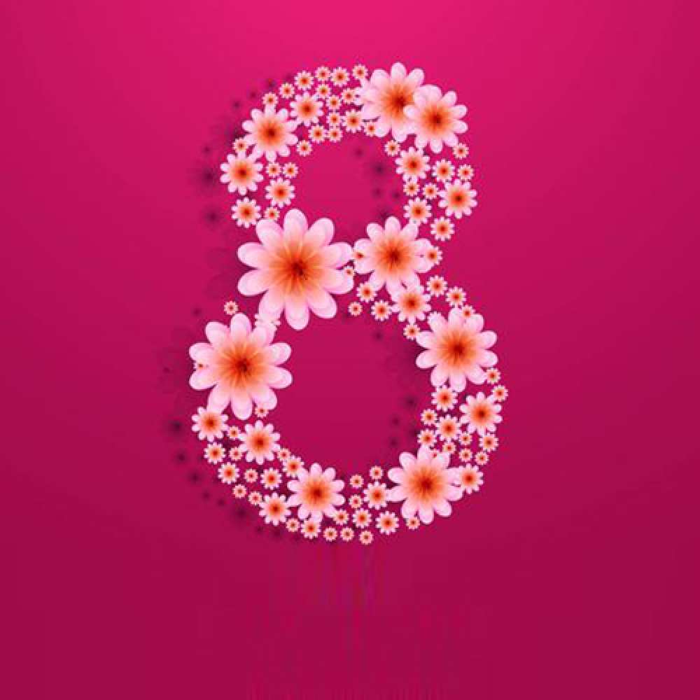 Открытка на каждый день с именем, Салтанат Люблю тебя цветы в виде цифры восемь Прикольная открытка с пожеланием онлайн скачать бесплатно 