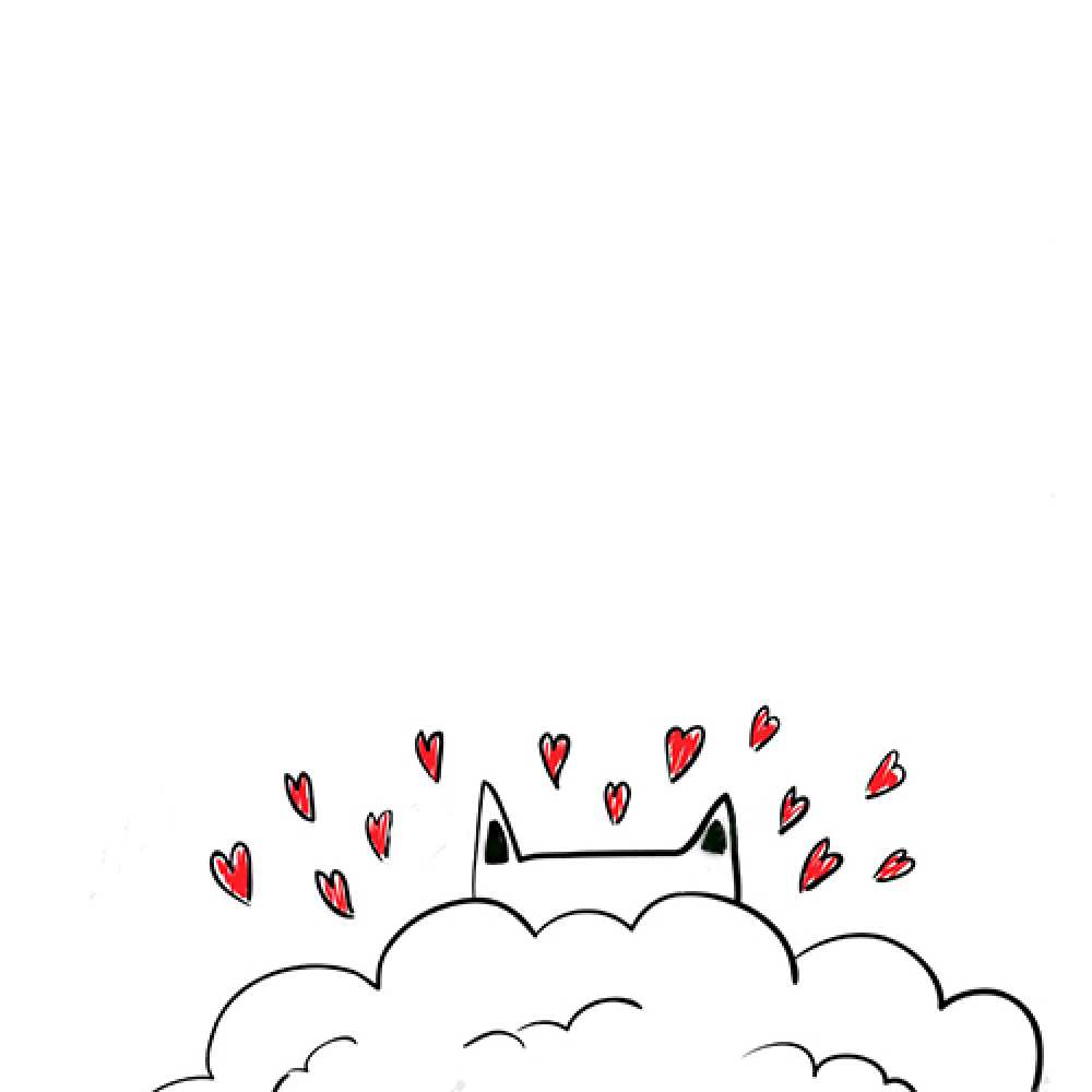 Открытка на каждый день с именем, Густав Не грусти все будет хорошо облако и ушки котика с сердечками Прикольная открытка с пожеланием онлайн скачать бесплатно 