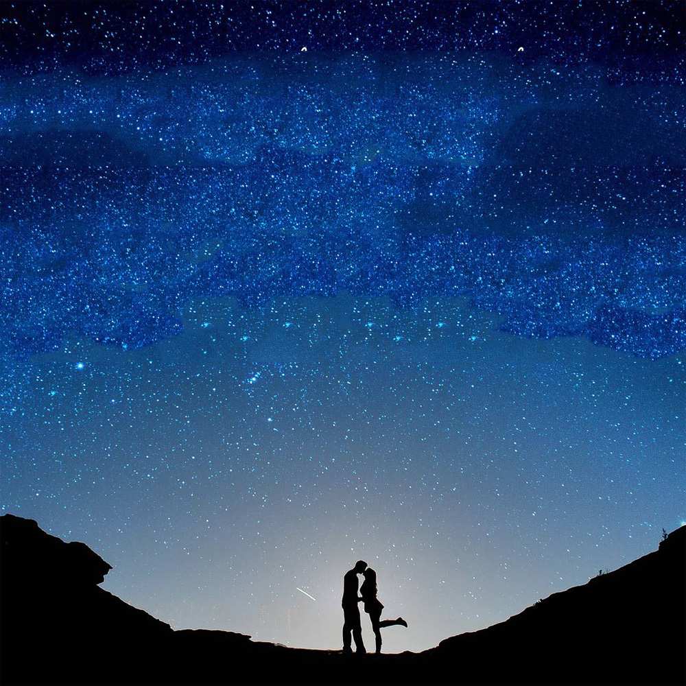 Открытка на каждый день с именем, Мадина Доброй ночи звездное небо и люди Прикольная открытка с пожеланием онлайн скачать бесплатно 
