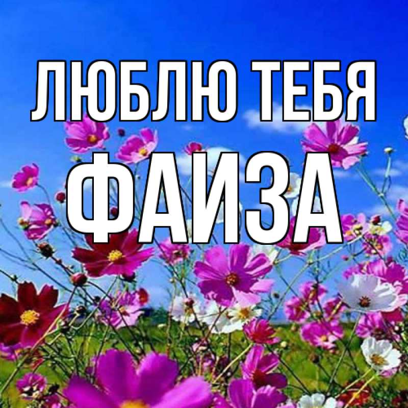 Открытка с именем, Фаиза, Люблю тебя