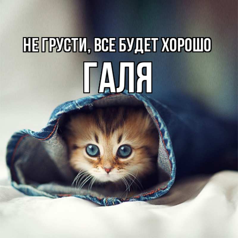 Открытка с именем, Галя, Не грусти, все будет хорошо