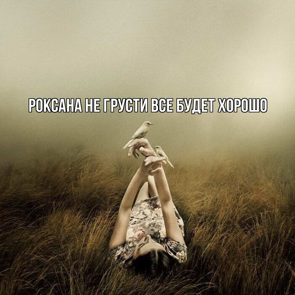 Открытка на каждый день с именем, Роксана Не грусти все будет хорошо поле и туман Прикольная открытка с пожеланием онлайн скачать бесплатно 