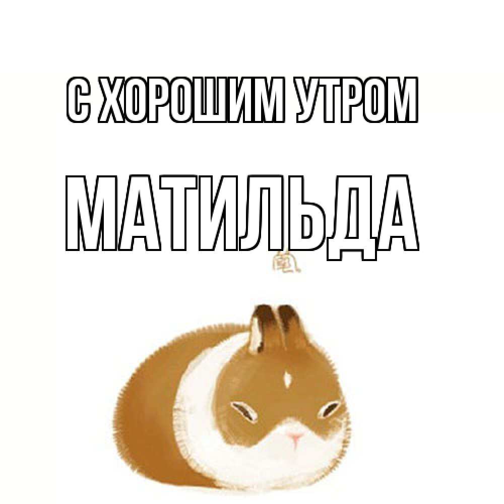 Открытка на каждый день с именем, Матильда С хорошим утром хорошего утречка Прикольная открытка с пожеланием онлайн скачать бесплатно 