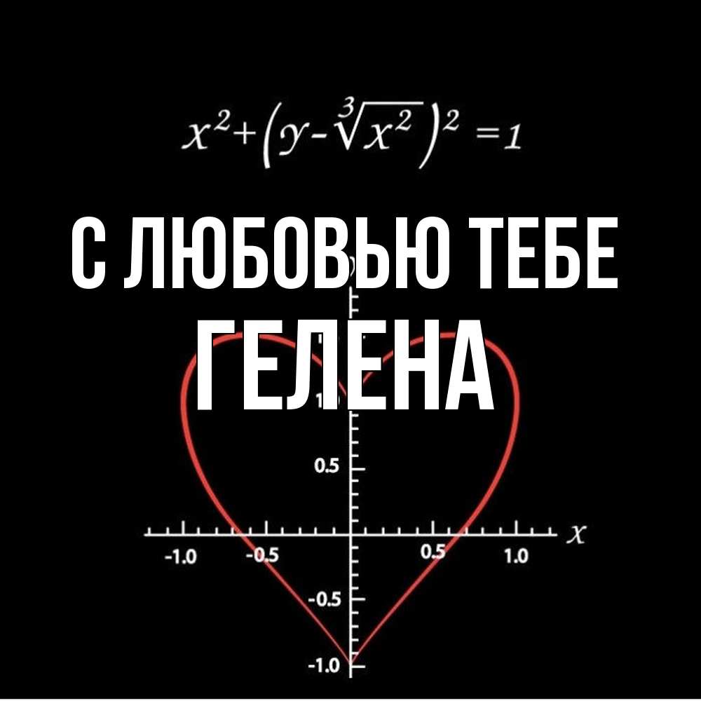 Открытка на каждый день с именем, Гелена С любовью тебе сердечная формула Прикольная открытка с пожеланием онлайн скачать бесплатно 