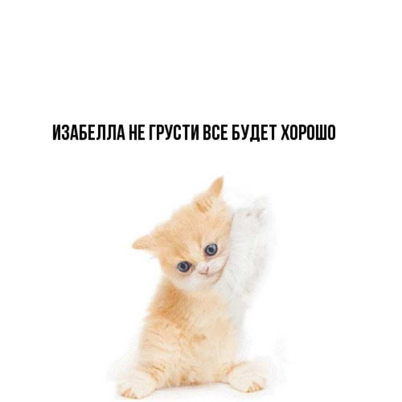 Открытка с именем, Изабелла, Не грусти, все будет хорошо