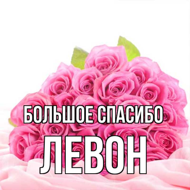 Открытка с именем, Левон, Большое спасибо
