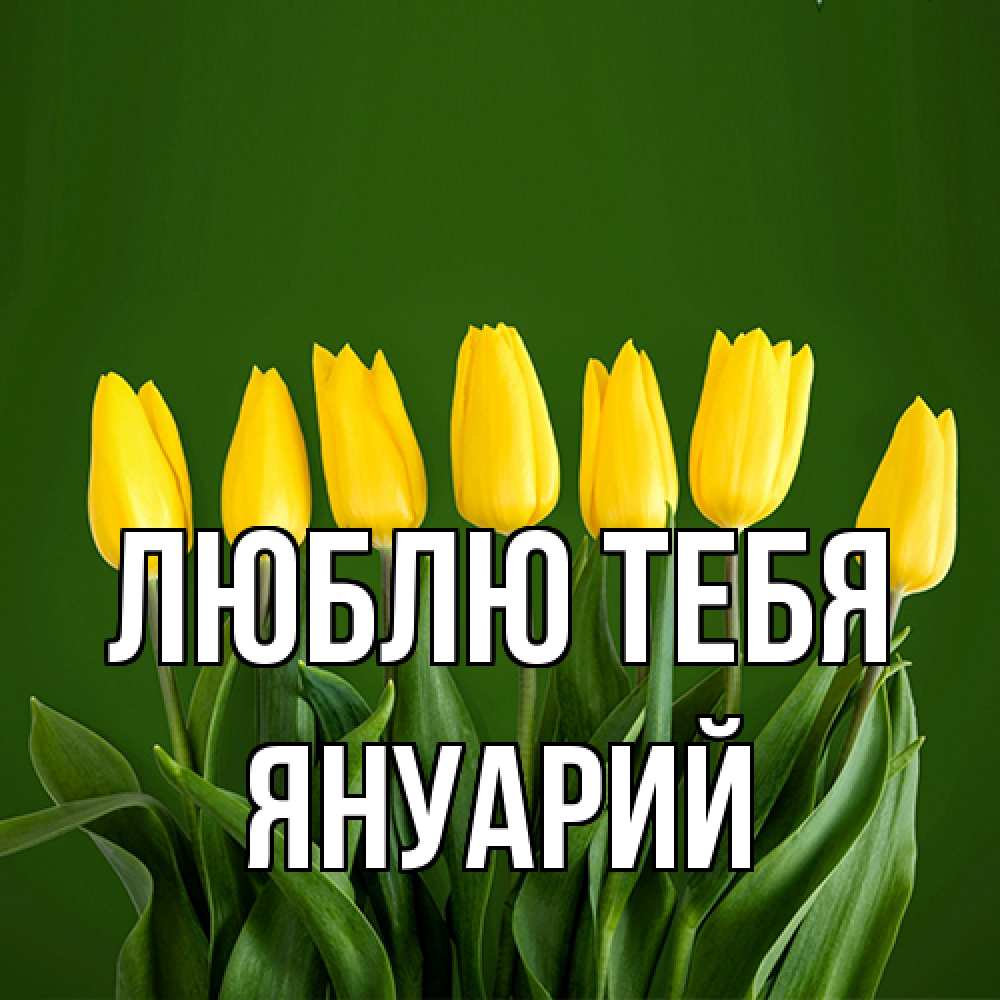 Открытка на каждый день с именем, Януарий Люблю тебя желтого цвета 3 Прикольная открытка с пожеланием онлайн скачать бесплатно 