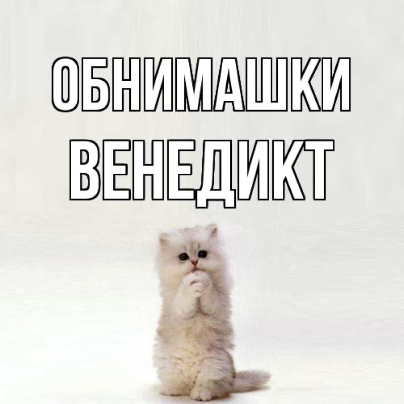 Открытка с именем, Венедикт, Обнимашки