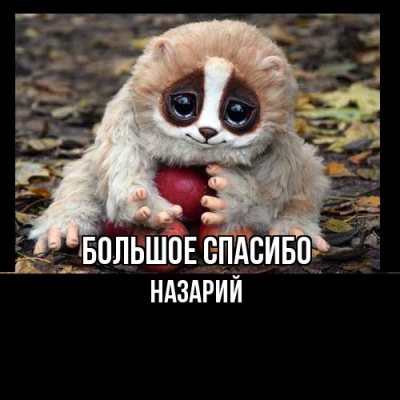 Открытка с именем, Назарий, Большое спасибо