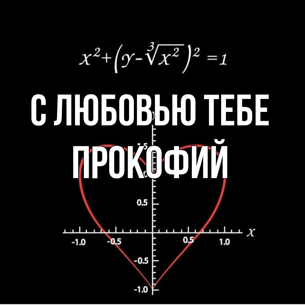Открытка на каждый день с именем, Прокофий С любовью тебе сердечная формула Прикольная открытка с пожеланием онлайн скачать бесплатно 