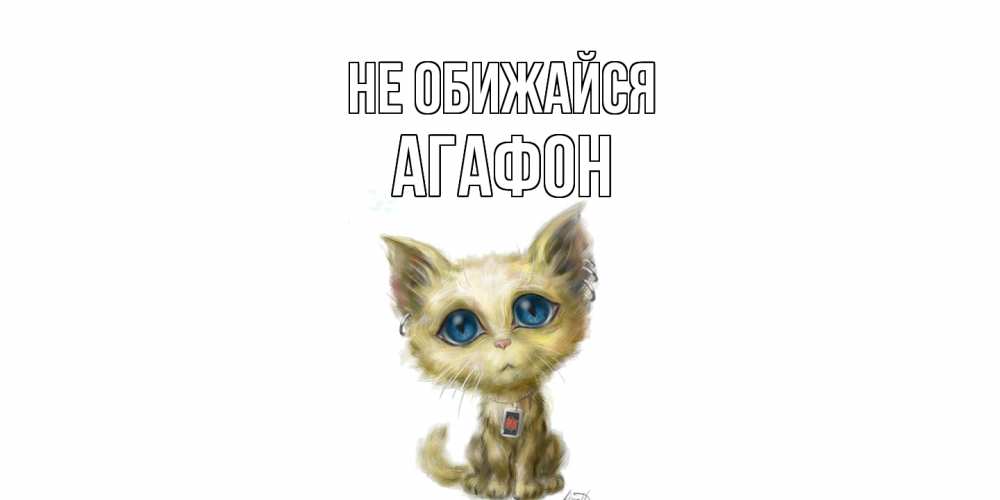 Открытка на каждый день с именем, Агафон Не обижайся прости меня открытка с котиком Прикольная открытка с пожеланием онлайн скачать бесплатно 