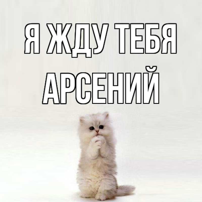 Открытка с именем, Арсений, Я жду тебя