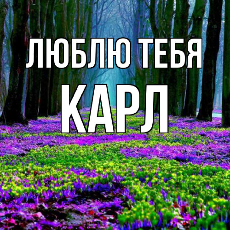 Открытка с именем, Карл, Люблю тебя