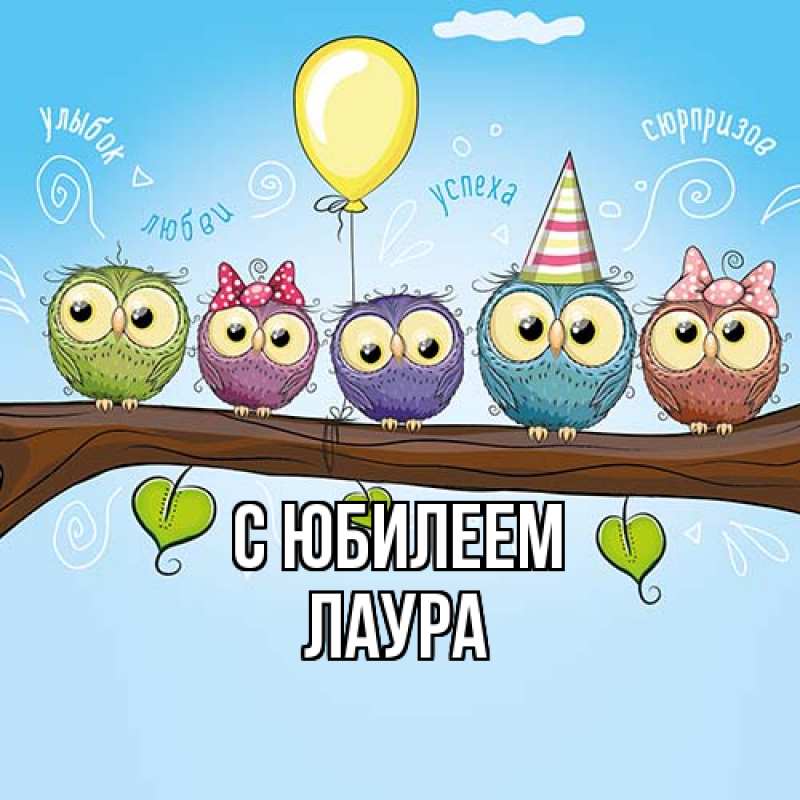 Открытка с именем, Лаура, C юбилеем