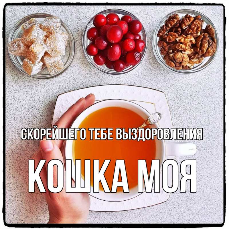 Открытка с именем, Кошка моя, Скорейшего тебе выздоровления