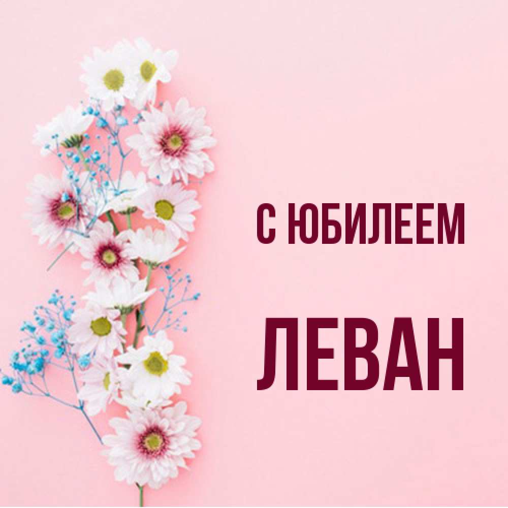 Открытка на каждый день с именем, Леван C юбилеем Родная моя с днем рождения тебя картинка с цветами белыми и голубыми Прикольная открытка с пожеланием онлайн скачать бесплатно 