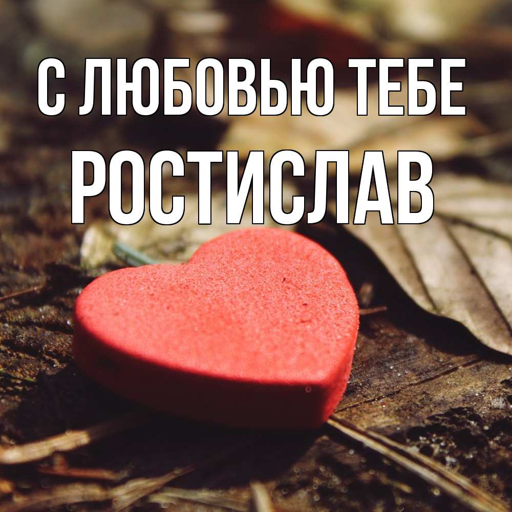 Открытка на каждый день с именем, Ростислав С любовью тебе листья деревье 4 Прикольная открытка с пожеланием онлайн скачать бесплатно 