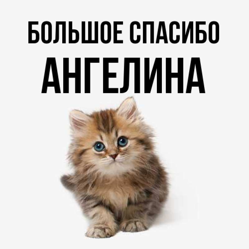 Открытка с именем, Ангелина, Большое спасибо