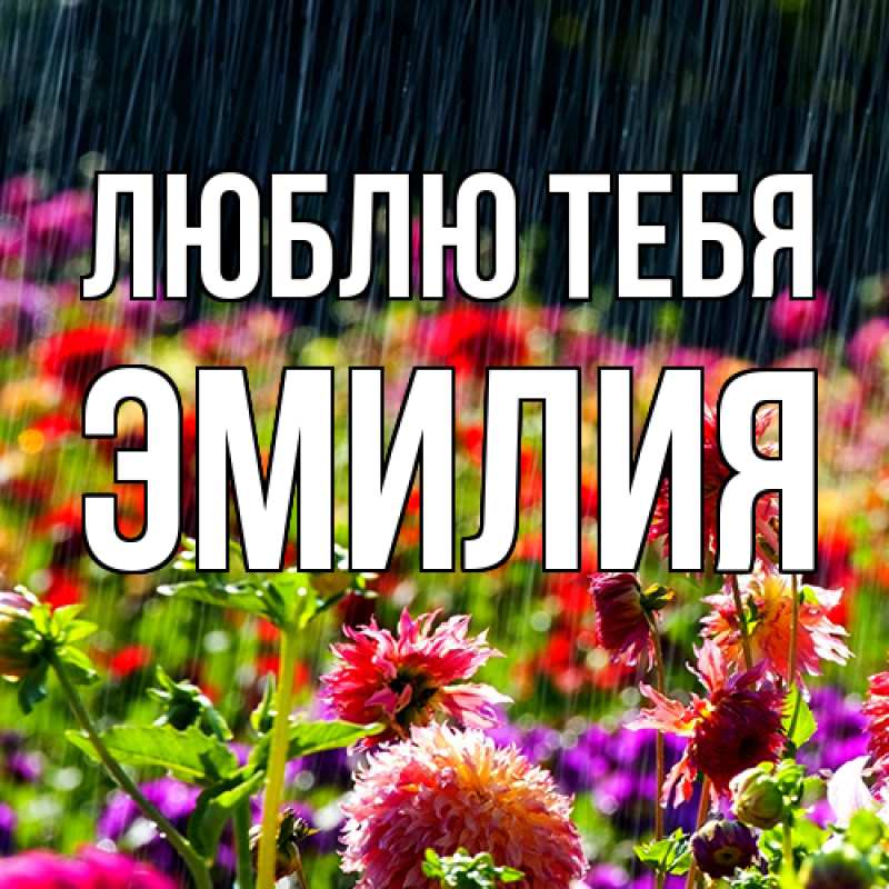 Открытка с именем, Эмилия, Люблю тебя