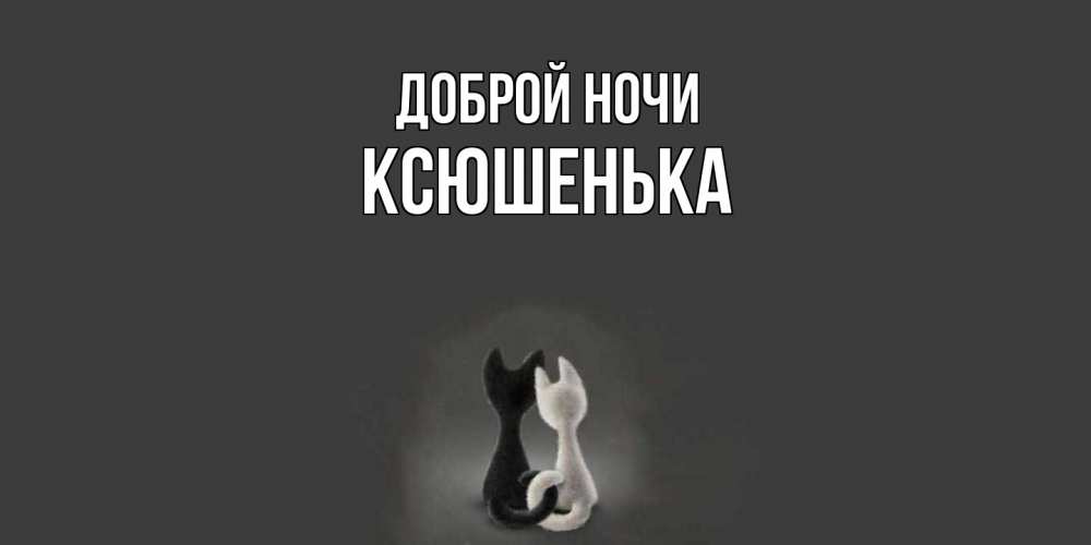 Открытка на каждый день с именем, Ксюшенька Доброй ночи коты Прикольная открытка с пожеланием онлайн скачать бесплатно 