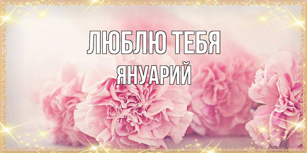 Открытка на каждый день с именем, Януарий Люблю тебя розовые цветы на международный женский день Прикольная открытка с пожеланием онлайн скачать бесплатно 