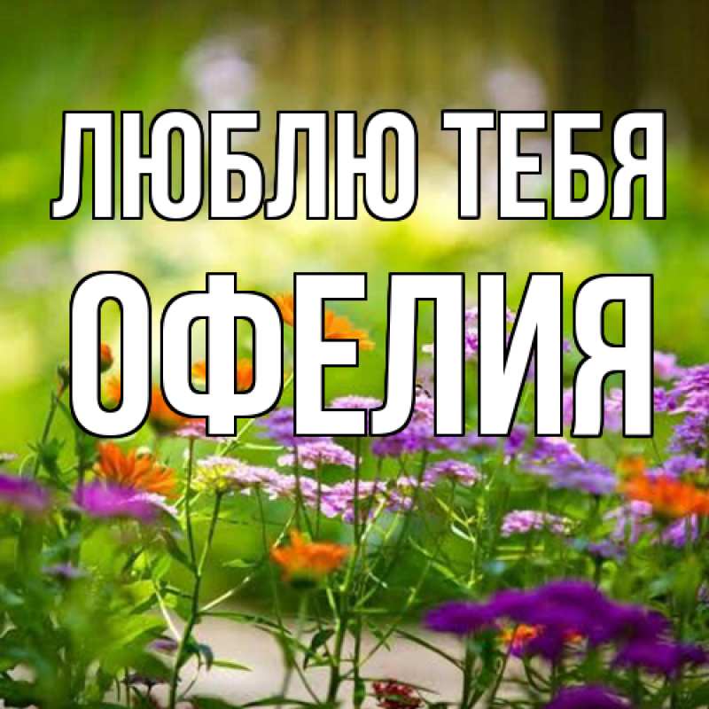 Открытка с именем, Офелия, Люблю тебя