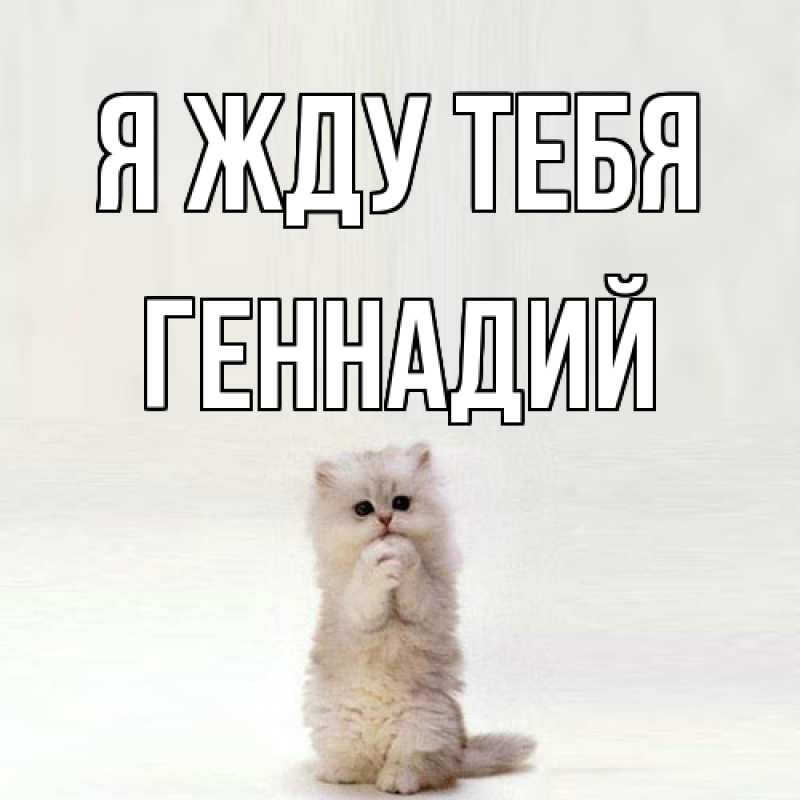 Открытка с именем, Геннадий, Я жду тебя