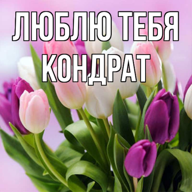 Открытка с именем, Кондрат, Люблю тебя