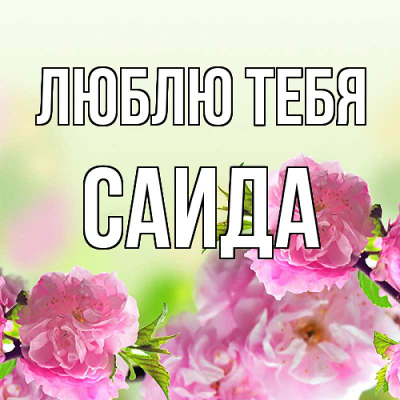 Открытка с именем, Саида, Люблю тебя