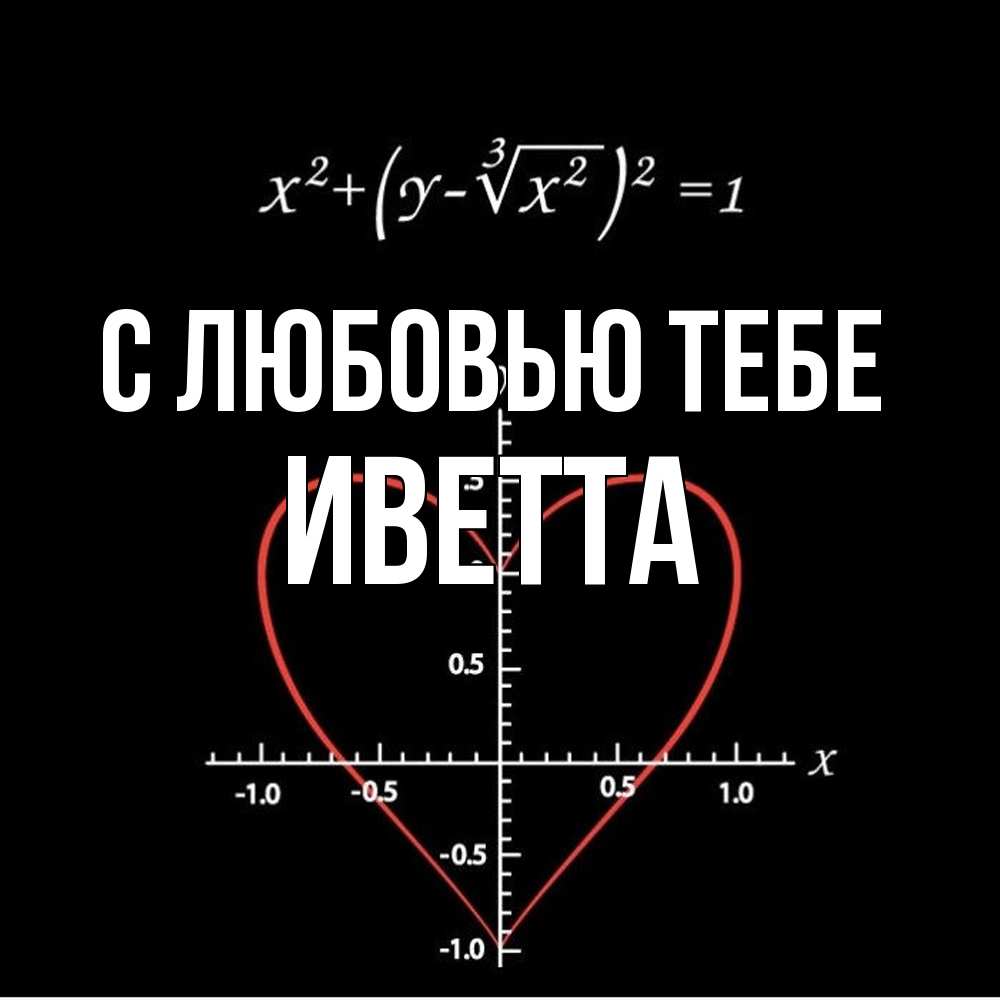 Открытка на каждый день с именем, Иветта С любовью тебе сердечная формула Прикольная открытка с пожеланием онлайн скачать бесплатно 