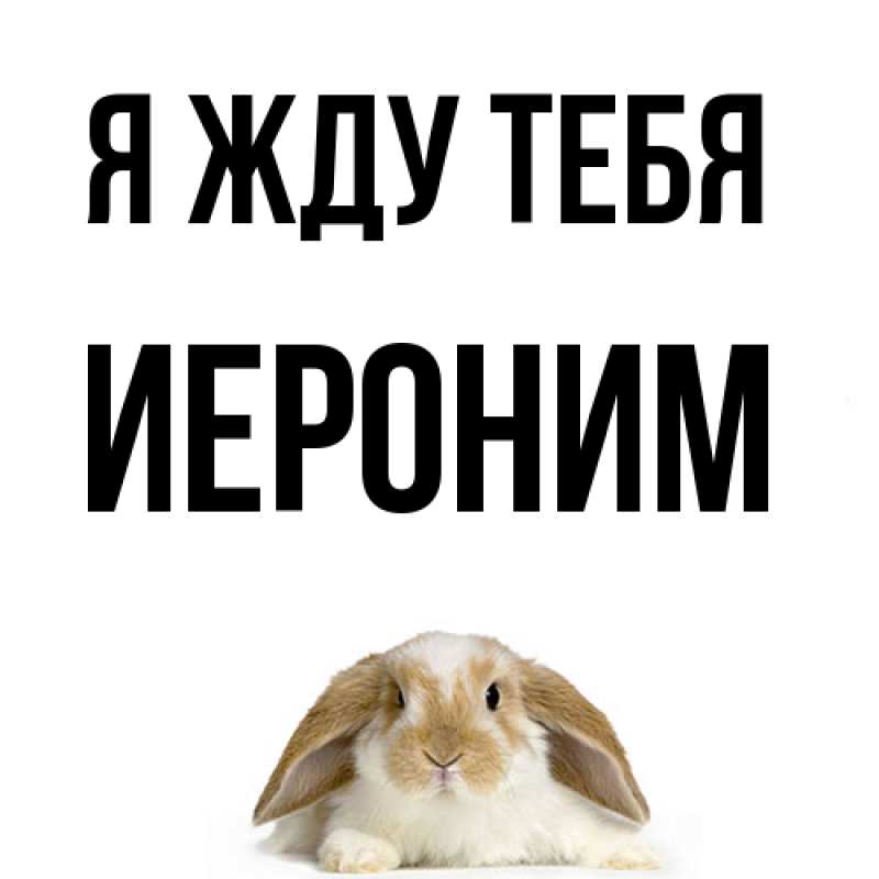 Открытка с именем, Иероним, Я жду тебя