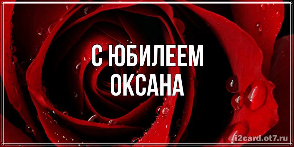 Открытка на каждый день с именем, Оксана C юбилеем крупная бордовая роза Прикольная открытка с пожеланием онлайн скачать бесплатно 