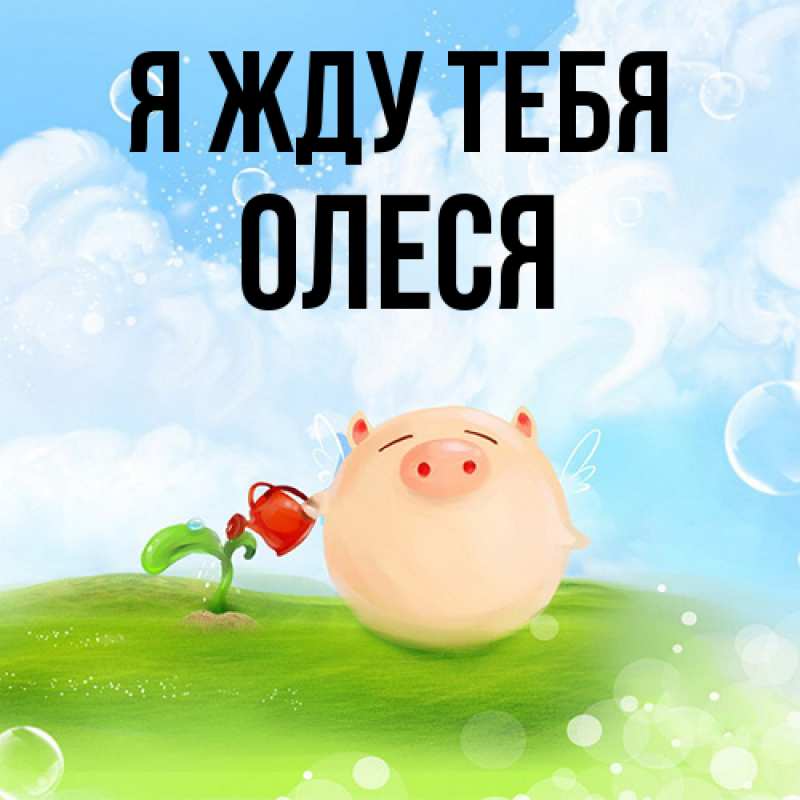 Открытка с именем, Олеся, Я жду тебя