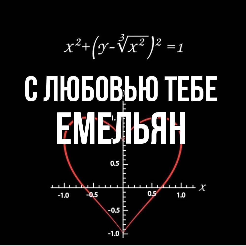 Открытка на каждый день с именем, Емельян С любовью тебе сердечная формула Прикольная открытка с пожеланием онлайн скачать бесплатно 