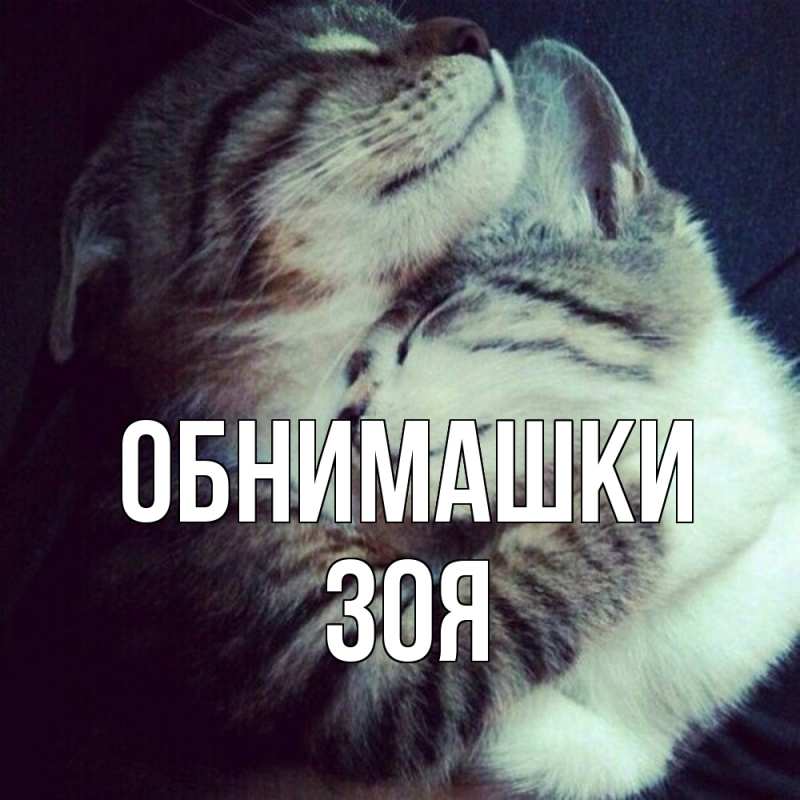 Открытка с именем, Зоя, Обнимашки