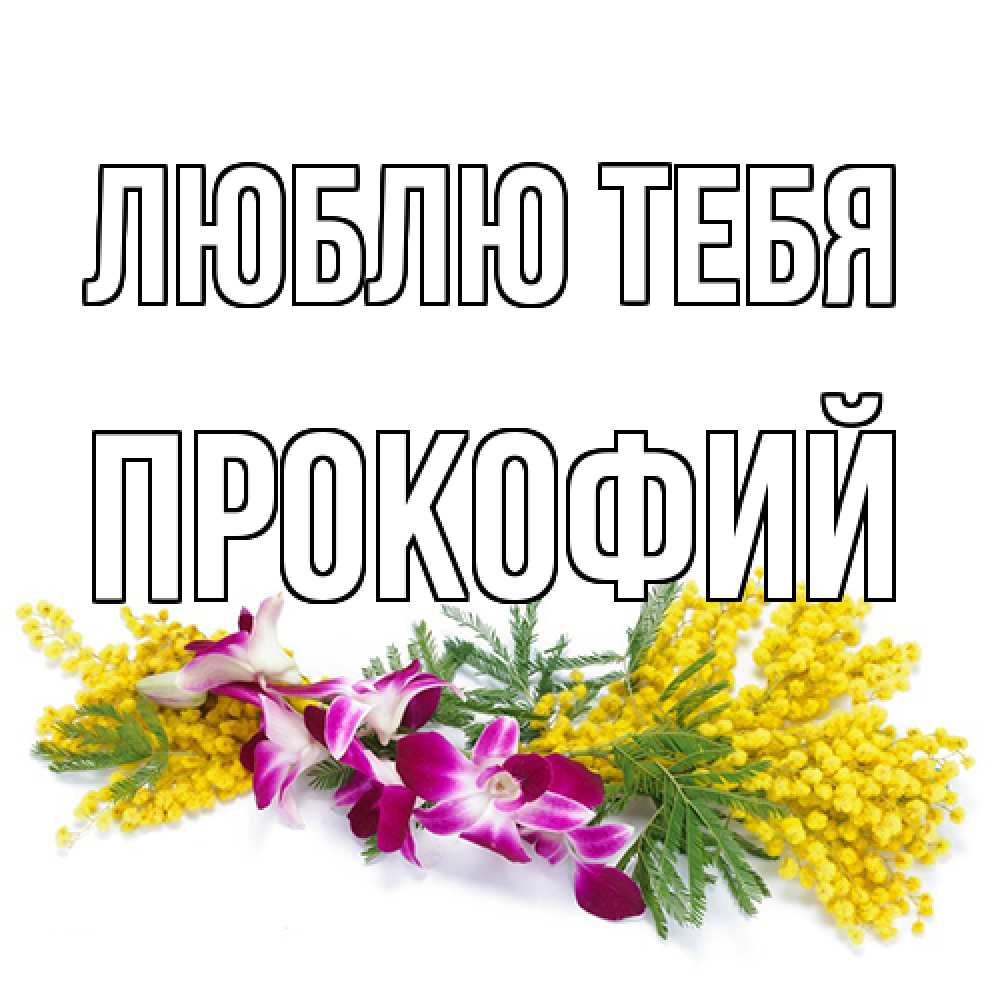 Открытка на каждый день с именем, Прокофий Люблю тебя открытка на международный женский день с цветами  1 Прикольная открытка с пожеланием онлайн скачать бесплатно 