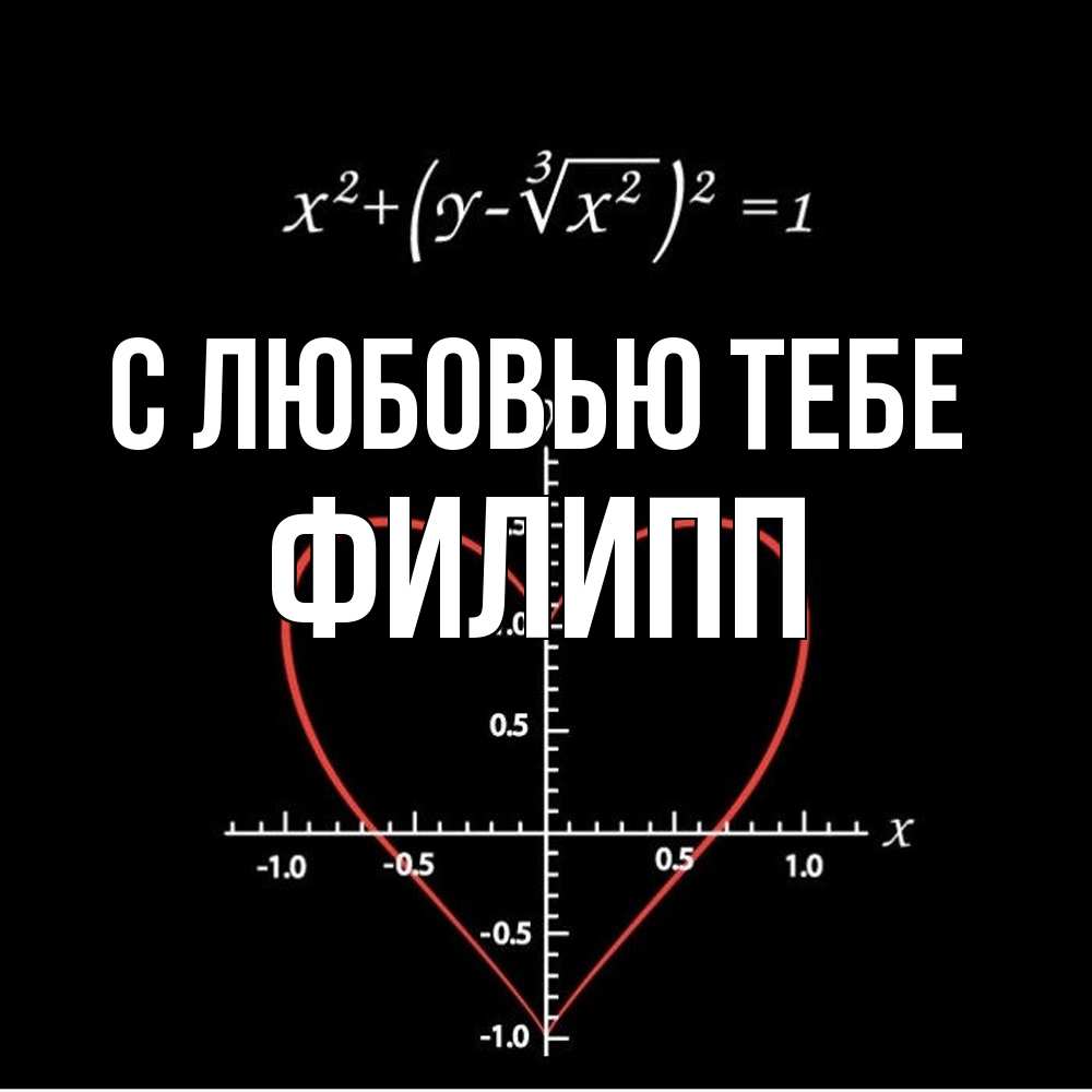 Открытка на каждый день с именем, Филипп С любовью тебе сердечная формула Прикольная открытка с пожеланием онлайн скачать бесплатно 