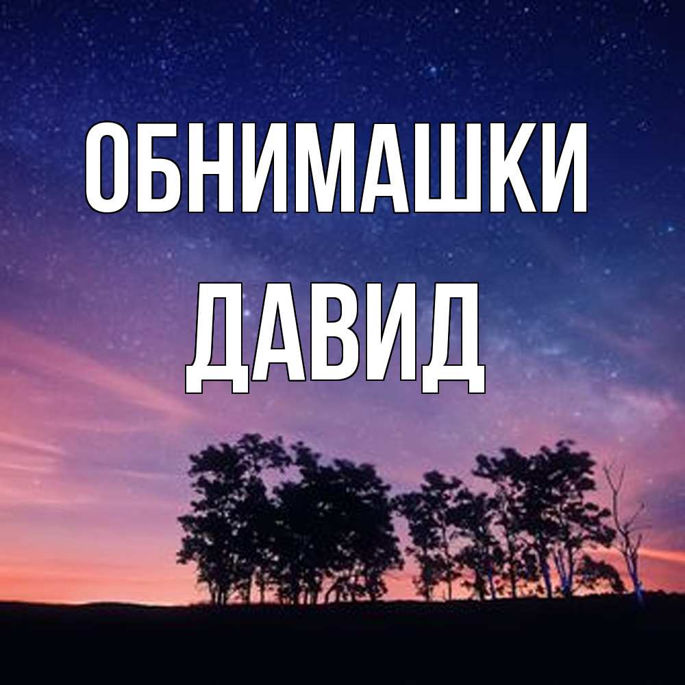 Открытка на каждый день с именем, Давид Обнимашки силуэты деревьев Прикольная открытка с пожеланием онлайн скачать бесплатно 