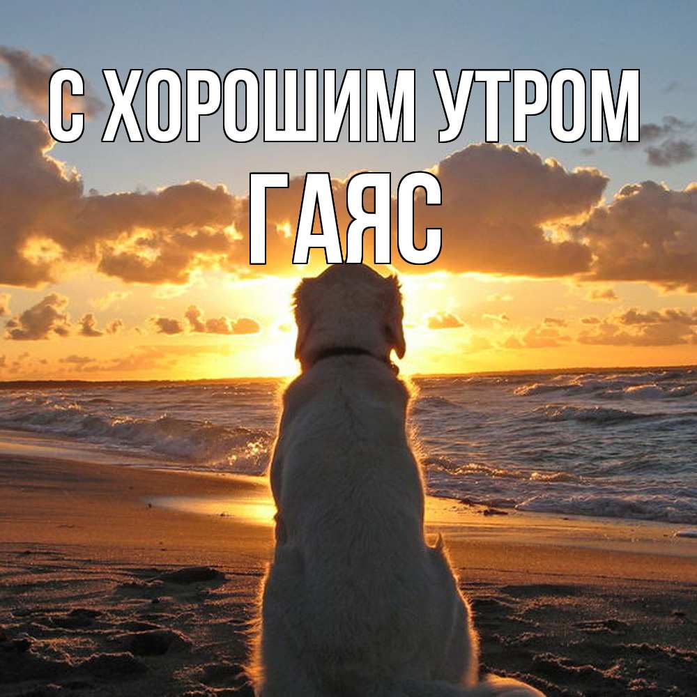 Открытка на каждый день с именем, Гаяс С хорошим утром восход солнца Прикольная открытка с пожеланием онлайн скачать бесплатно 