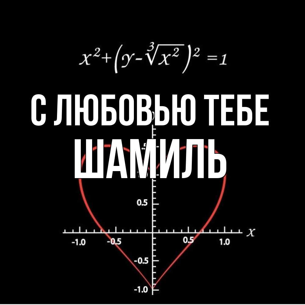 Открытка на каждый день с именем, Шамиль С любовью тебе сердечная формула Прикольная открытка с пожеланием онлайн скачать бесплатно 