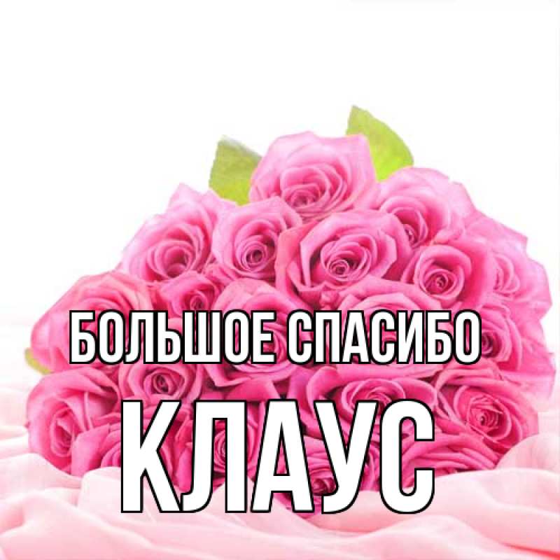 Открытка с именем, Клаус, Большое спасибо