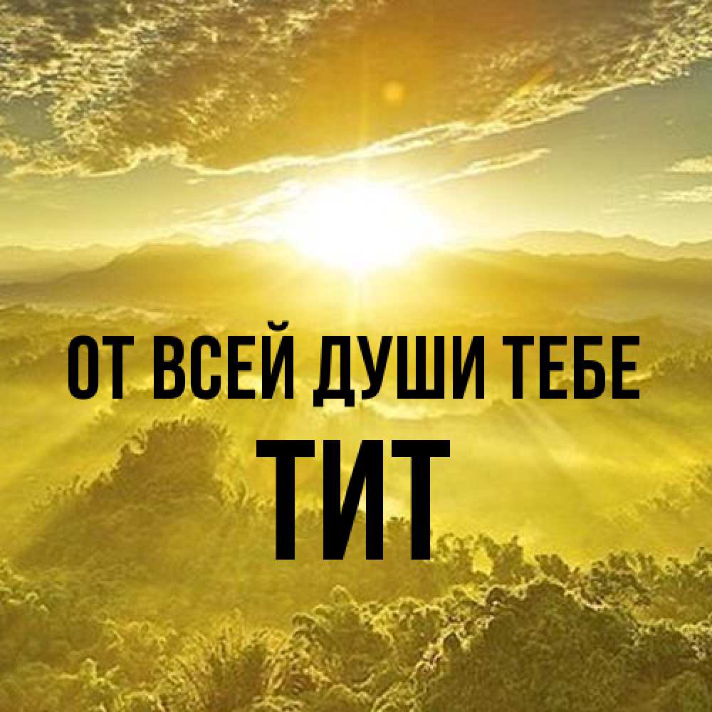 Открытка на каждый день с именем, Тит От всей души тебе леса и небо в желтом Прикольная открытка с пожеланием онлайн скачать бесплатно 