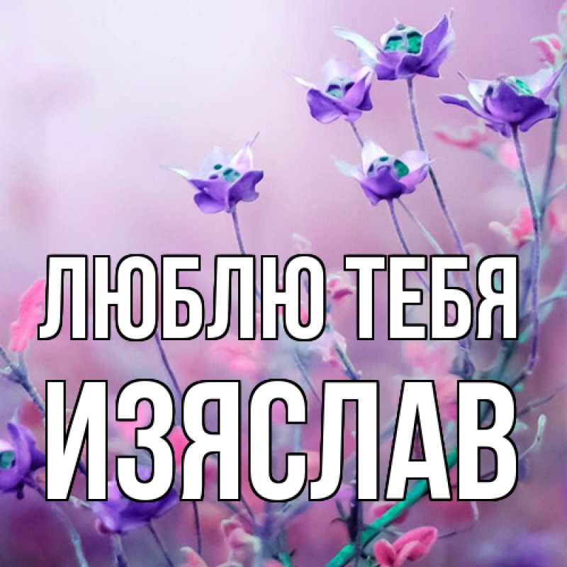 Открытка с именем, Изяслав, Люблю тебя