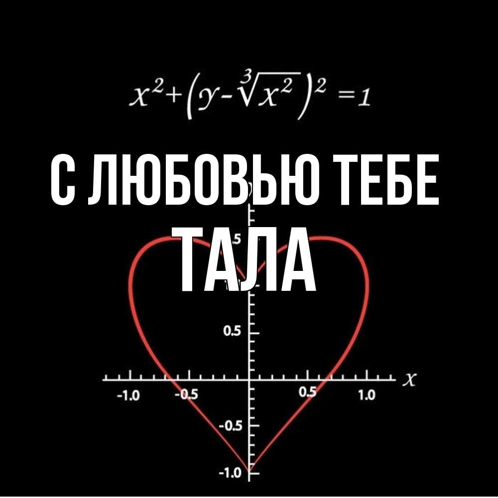 Открытка на каждый день с именем, Тала С любовью тебе сердечная формула Прикольная открытка с пожеланием онлайн скачать бесплатно 
